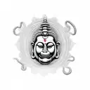 god hanuman with buddha tattoo design idea