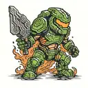 doom slayer tattoo design idea