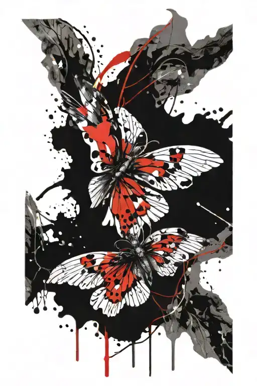 dark fire fairy wings  tattoo design idea