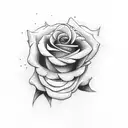 rose with 3 crosses with a hand holding the rose tattoo design idea