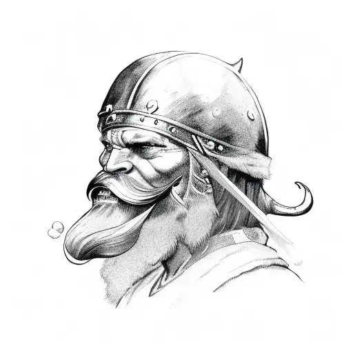 viking witch pirate tattoo design idea