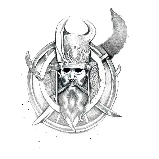 viking witch pirate symbol tattoo design idea
