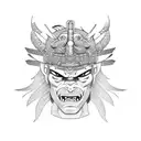 samurai oni demon tattoo design idea