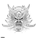 samurai oni demon tattoo design idea
