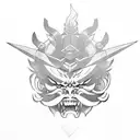 samurai oni demon tattoo design idea