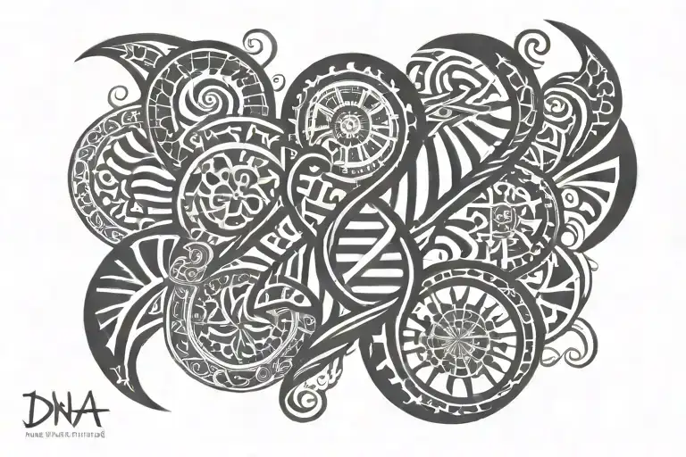 dna helix tattoo design idea