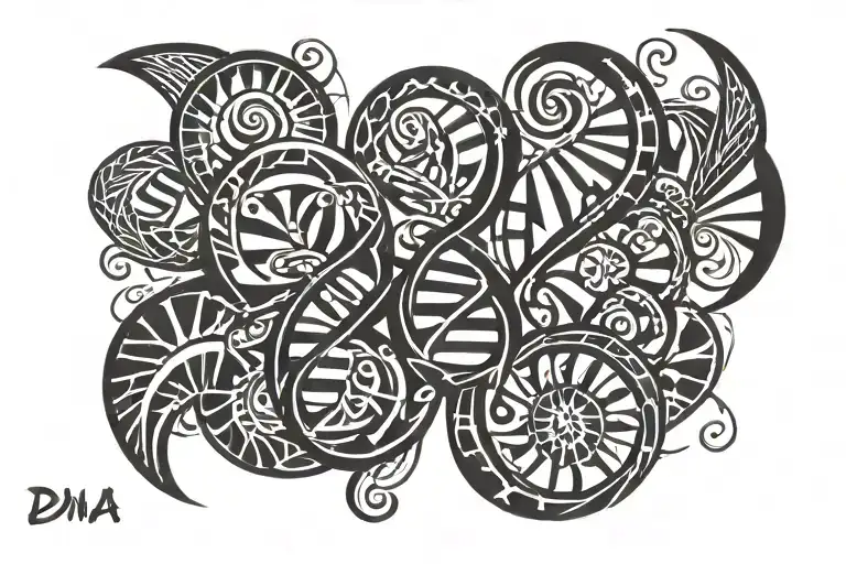 dna helix tattoo design idea