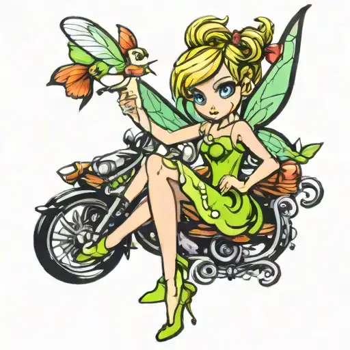 Tinkerbell from peter pan tattoo design idea