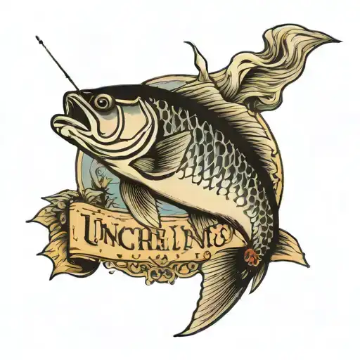 fishing memorial for uncle stephen  tattoo design idea