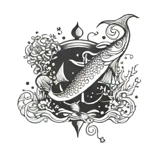 A serene underwater scene with a school of fish swimming around a memorial anchor dedicated to your uncle tattoo design idea