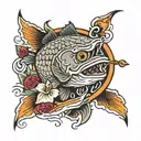 fishing memorial for uncle stephen  tattoo design idea