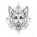 German shepherd, cardiogram tattoo design idea