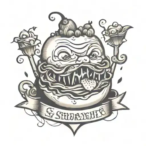 My overweight, stuttering is my gourmand tattoo design idea