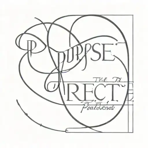 upper half of the word purpose over the lower half of the word perfect tattoo design idea