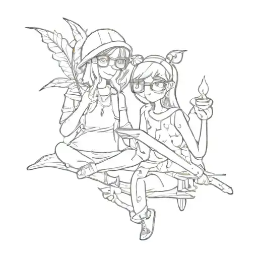 matching stoner friend tattooss  tattoo design idea