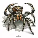 jumping spider crawling tattoo design idea