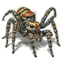 jumping spider crawling tattoo design idea