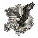 New Jersey with American flag and eagle tattoo design idea