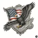 New Jersey with American flag and eagle tattoo design idea