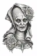 evil nun tattoo design idea