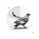 A pidgeon and a magpie with text that reads "purpose is not universal" tattoo design idea
