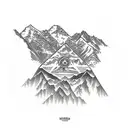 mountain, coordinates, love tattoo design idea