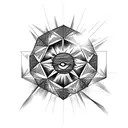 a shiny diamond with a sun inside tattoo design idea