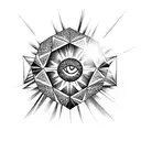 a shiny diamond with a sun inside tattoo design idea