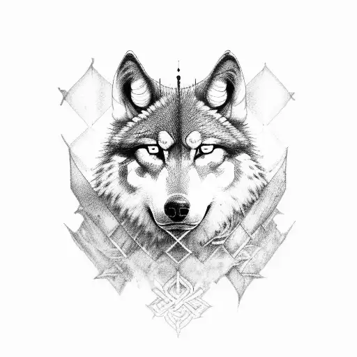 crusader and a wolf tattoo design idea