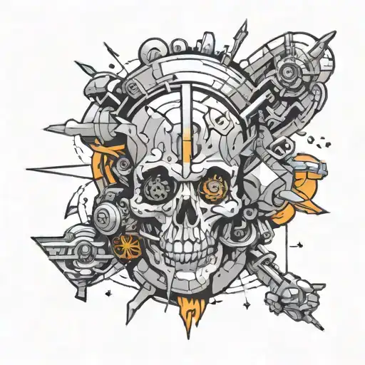 energy being crushed between large objects  tattoo design idea