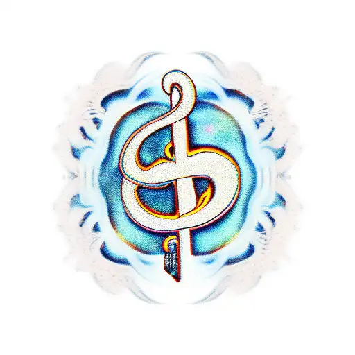 Aum, Leo, Bass Clef and Key linked tattoo design idea