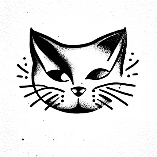 evil cat tattoo design idea
