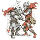 vikings gladiators battle tattoo design idea