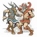 vikings gladiators battle tattoo design idea
