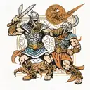 vikings gladiators battle tattoo design idea