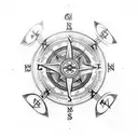 viking compass with the name anders in runes tattoo design idea