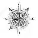 viking compass with the name anders in runes tattoo design idea