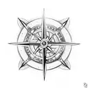 viking compass with the name anders in runes tattoo design idea