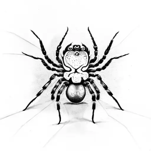 spider with shadow tattoo design idea