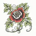 ivy vine with roses growing tattoo design idea