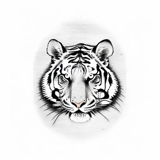 red Asian whole tiger tattoo design idea