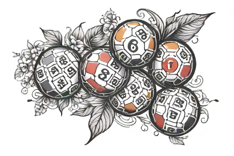 3 bingo balls symbolizing tattoo design idea