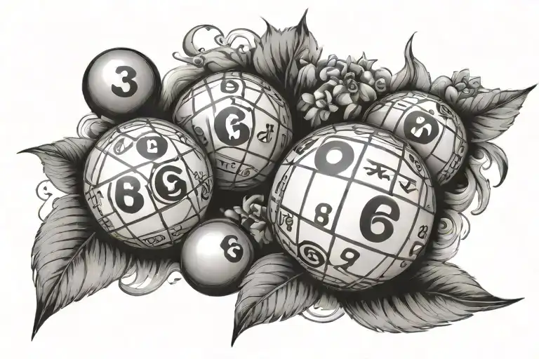 3 bingo balls symbolizing tattoo design idea