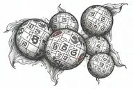 3 bingo balls symbolizing tattoo design idea