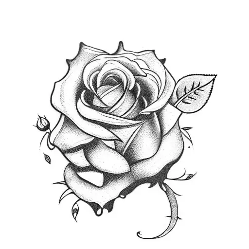 knife with roses tattoo design idea