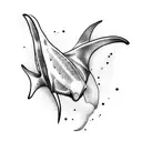tatto of a Manta Ray, the left is on its back and the rigth side is on its front tattoo design idea