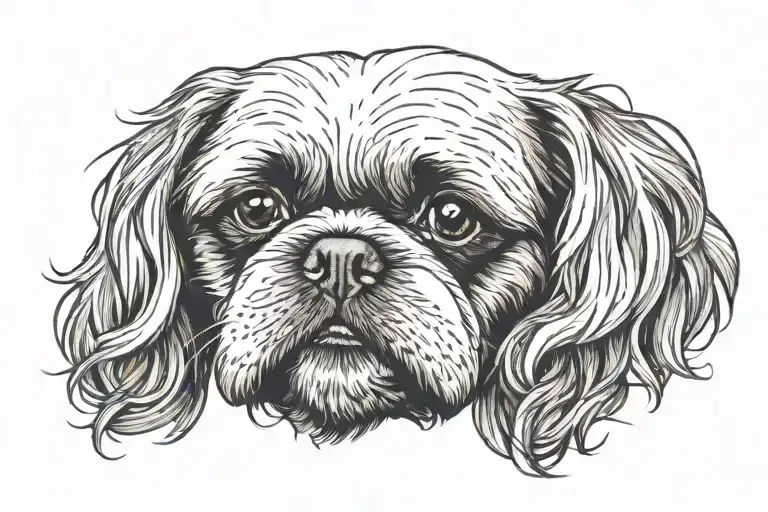 shih tzu tattoo design idea