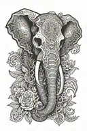 elephant skull tattoo design idea
