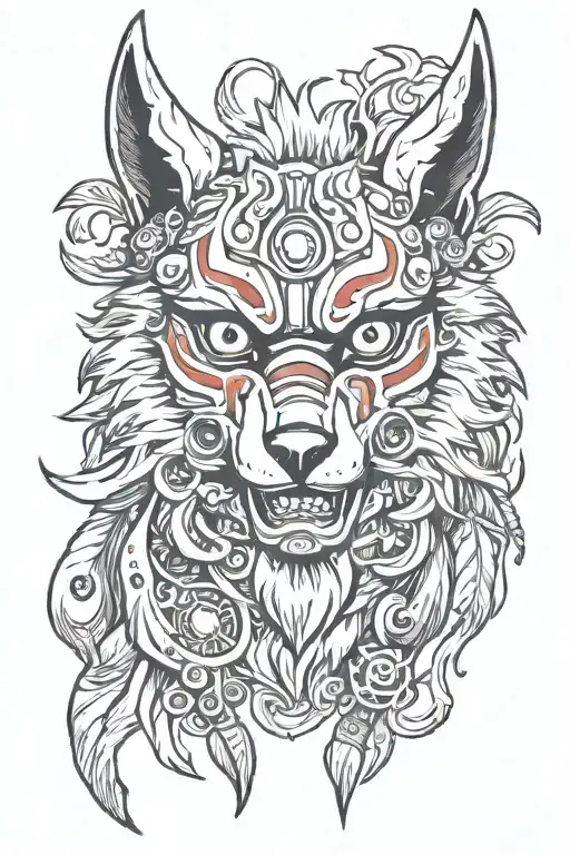 Princess mononoke mask  tattoo design idea