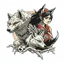 Princess Mononoke yakul  tattoo design idea